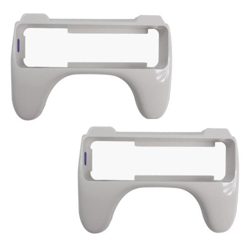 Controller grip handle for Nintendo Wii remote gloss finish - 2 pack white | ZedLabz - 1