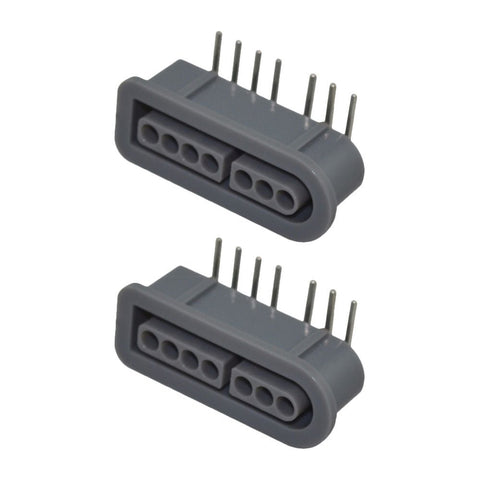 Controller port for Nintendo SNES console 7 pin 90 degree female connector - 2 pack Grey | ZedLabz - 1