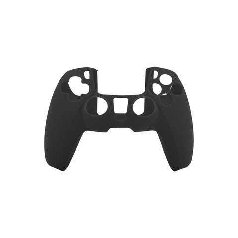 Cover grip for Sony PS5 controller soft silicone rubber skin with ribbed handle - Black | ZedLabz - 1