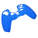 Cover grip for Sony PS5 controller soft silicone rubber skin with ribbed handle - Blue | ZedLabz - 3