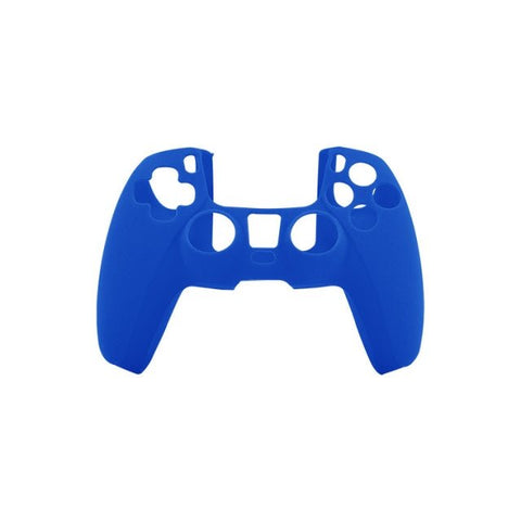 Cover grip for Sony PS5 controller soft silicone rubber skin with ribbed handle - Blue | ZedLabz - 1