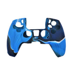 Cover grip for Sony PS5 controller soft silicone rubber skin with ribbed handle - Camo Blue | ZedLabz - 5