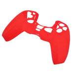 Cover grip for Sony PS5 controller soft silicone rubber skin with ribbed handle - Red | ZedLabz - 5