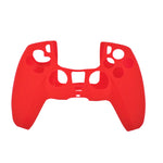 Cover grip for Sony PS5 controller soft silicone rubber skin with ribbed handle - Red | ZedLabz - 3