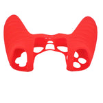 Cover grip for Sony PS5 controller soft silicone rubber skin with ribbed handle - Red | ZedLabz - 6