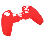 Cover grip for Sony PS5 controller soft silicone rubber skin with ribbed handle - Red | ZedLabz - 4