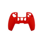 Cover grip for Sony PS5 controller soft silicone rubber skin with ribbed handle - Red | ZedLabz - 1