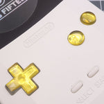 Hand cast custom resin buttons for Nintendo Game Boy Color (GBC CGB) - Chrome gold | Lab Fifteen Co