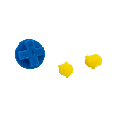 Custom button set for original Game Boy Advance GBA handheld - Blue & Yellow | Lab Fifteen Co - 1