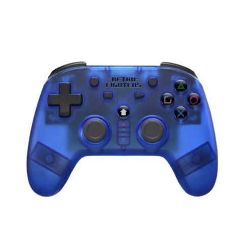 Defender wireless 2.4G controller gamepad for PS1, PS2, PS3, PS Classic, Nintendo Switch & PC - Blue | Retro Fighters - 1