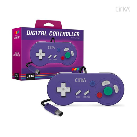 Digital wired controller gamepad for Nintendo GameCube & Game Boy Player 10ft - Purple | Cirka - 1