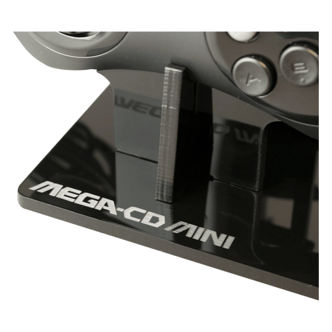 Displai Pro stand for Sega Mega - CD Classic Mini holder console & controllers - Crystal Black | Rose Colored Gaming - 2