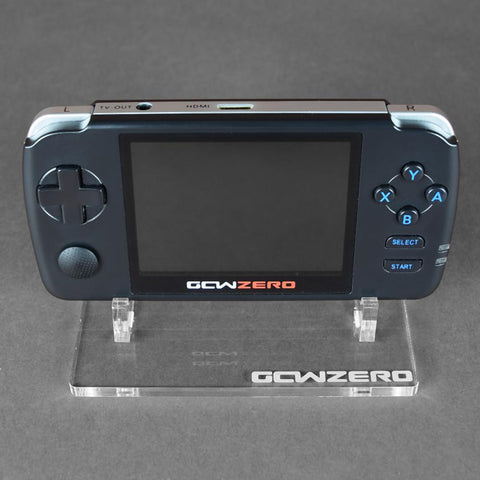 Display stand for GCW Zero handheld console - Crystal Black | Rose Colored Gaming - 1