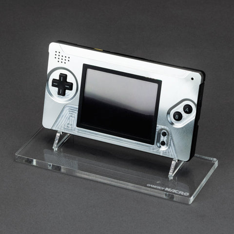 Display stand for Nintendo Game Boy Macro handheld console - Crystal Clear | Rose Colored Gaming - 1