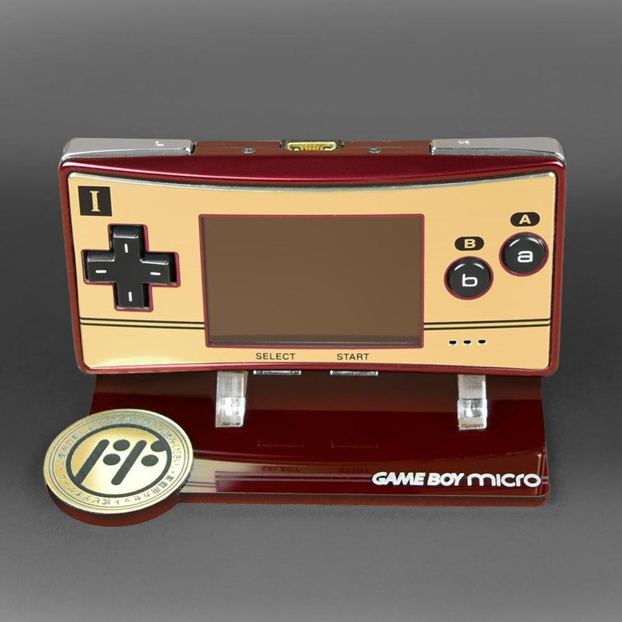 Display stand for Nintendo Game Boy Micro handheld console acrylic - Famicom special edition - one player | Rose Colored Gaming - 1