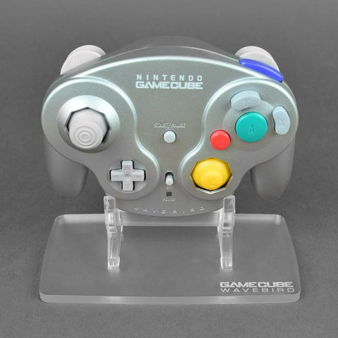 Display stand for Nintendo GameCube WaveBird controller - Frosted Clear | Rose Colored Gaming - 1