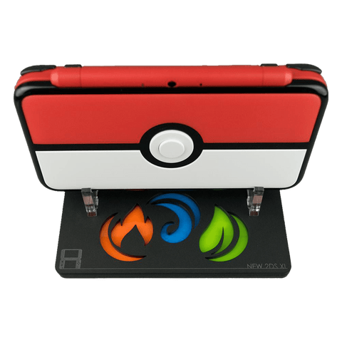 Display stand for Nintendo New 2DS XL handheld console - Frosted Black PokeBall Edition | Rose Colored Gaming - 2