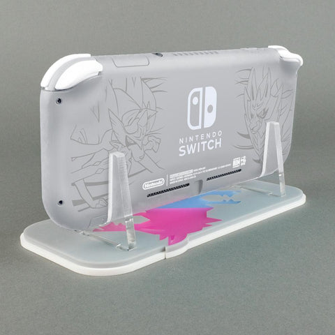 Display stand for Nintendo Switch Lite handheld console - Pokemon Zacian & Zamazenta edition | Rose Colored Gaming - 2