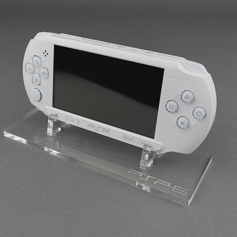 Display stand for Sony PSP - E handheld console - Crystal Black | Rose Colored Gaming - 1