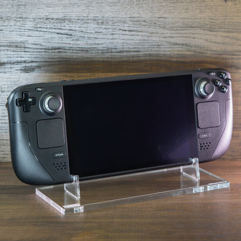 Display stand for Valve Steam Deck handheld console - Crystal Clear | Rose Colored Gaming - 1