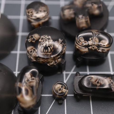 Hand cast custom resin buttons set for Nintendo GameCube - Skulls [NGC] | Lab Fifteen Co