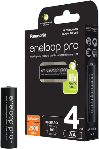 Eneloop Pro AA 2500mah rechargable batteries Ni - MH (BK - 3HCDE/4BE) - 4 Pack | Panasonic - 1