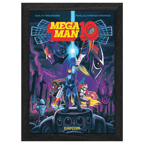 Mega Man Robot Crisis Plax lenticular frame 3D wall art officially licensed 10"x12" inch (23x30cm) | Pixel Frames