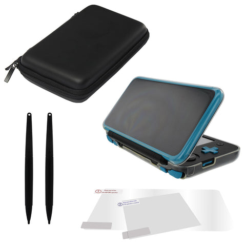 Essentials accessories kit for Nintendo 2DS XL including flexi gel cover, screen protectors, storage bag & XL stylus | ZedLabz - 1