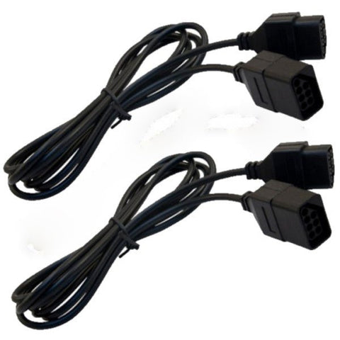 Extension cable for original NES Nintendo controllers 1.8m 6FT wire - 2 pack black | ZedLabz - 1