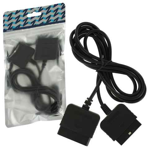 Extension cable for Sony PS2 PlayStation 2 & PS1 controllers 1.8m cord lead – Black | ZedLabz - 1