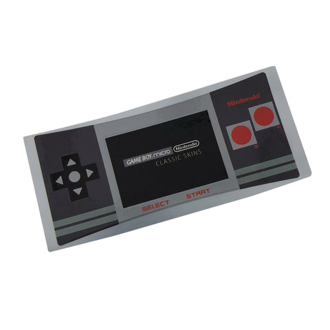 Faceplate sticker for Nintendo Game Boy Micro console - Silver NES Style | ZedLabz - 1