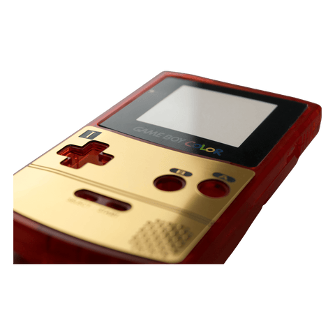 Famicom Style veneer sticker for Game Boy Color console - metallic gold | Rose Colored Gaming - 2