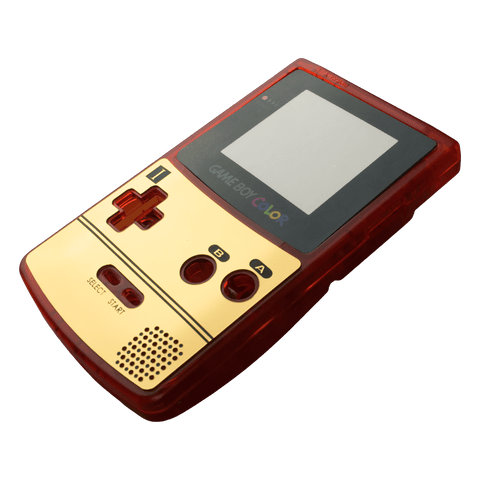 Famicom Style veneer sticker for Game Boy Color console - metallic gold | Rose Colored Gaming - 1