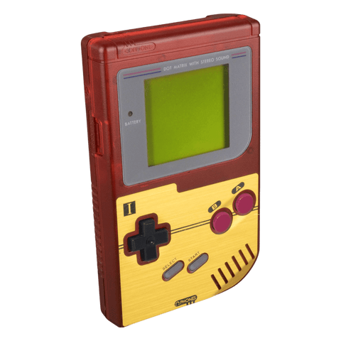 Famicom Style veneer sticker for Game Boy DMG - 01 console - metallic gold | Rose Colored Gaming - 2