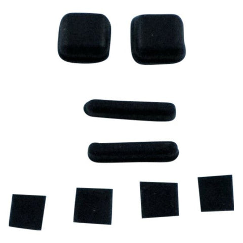 Feet and screw cover set for DS Lite console rubber silicone with adhesive replacement - Black | ZedLabz - 1