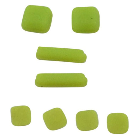 Feet and screw cover set for DS Lite console rubber silicone with adhesive replacement - Green | ZedLabz - 1