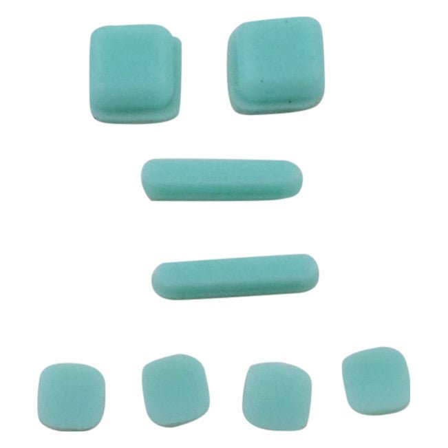 Feet and screw cover set for DS Lite console rubber silicone with adhesive replacement - Ice Blue | ZedLabz - 1