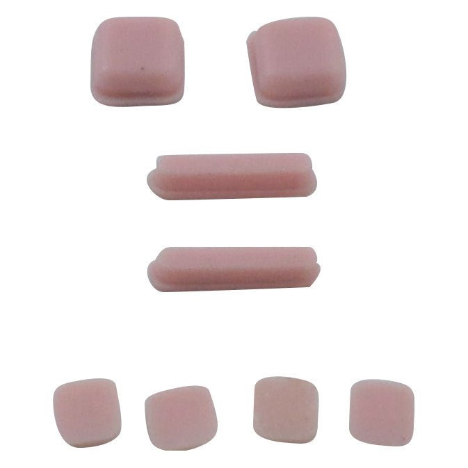 Feet and screw cover set for DS Lite console rubber silicone with adhesive replacement - Pink | ZedLabz - 1