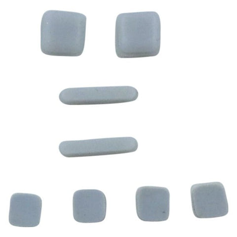 Feet and screw cover set for DS Lite console rubber silicone with adhesive replacement - White | ZedLabz - 1