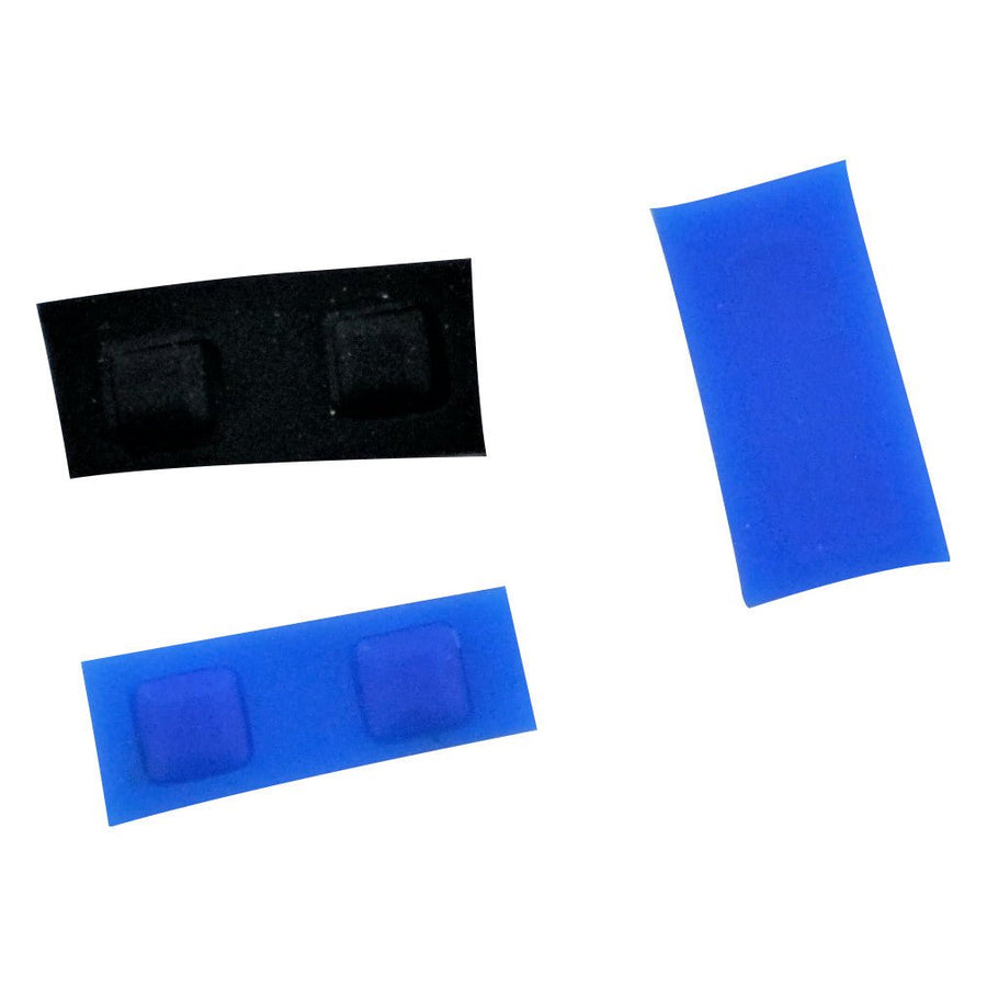 Feet and screw cover set for DS Nintendo console rubber silicone with adhesive replacement - Blue/Black | ZedLabz - 1