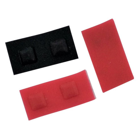 Feet and screw cover set for DS Nintendo console rubber silicone with adhesive replacement - Red/Black | ZedLabz - 1