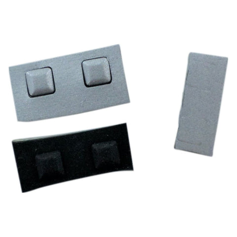 Feet & screw cover set for DS Nintendo console rubber silicone replacement - Silver/Black | ZedLabz - 1