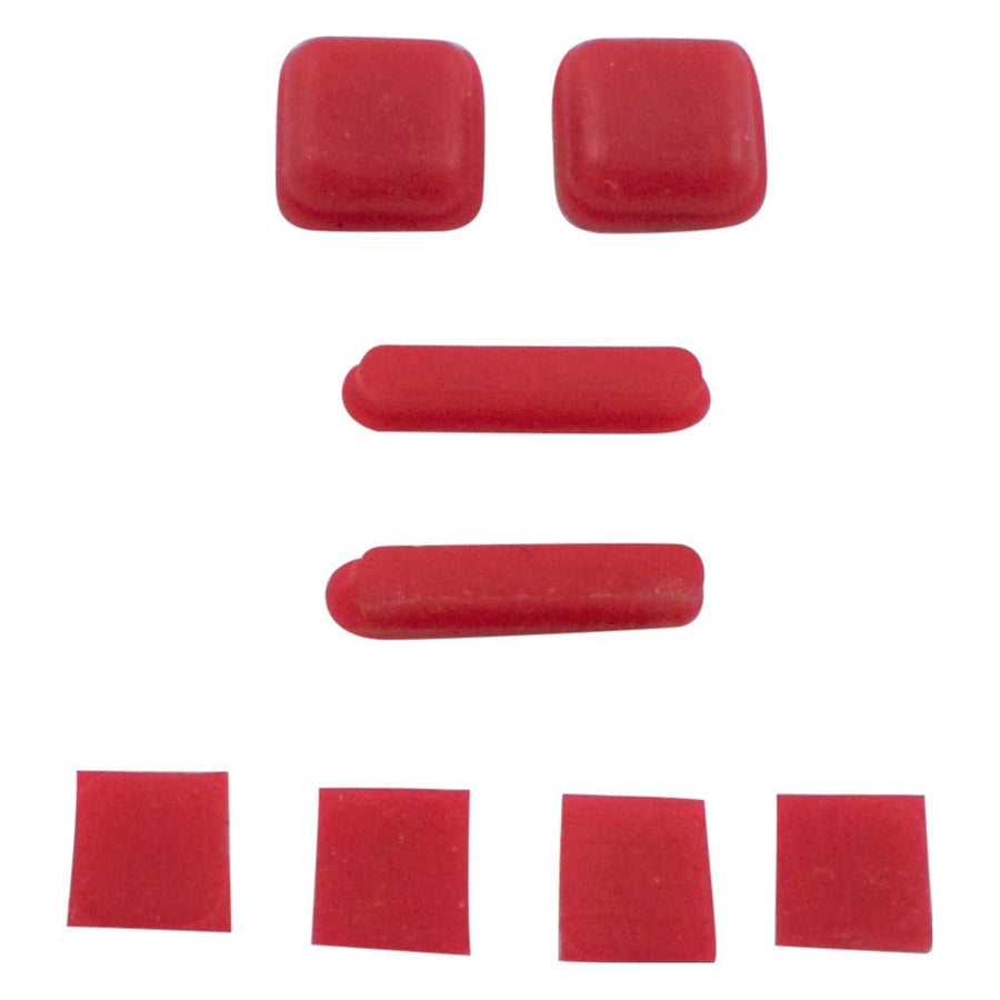 Feet & screw cover set for DS Nintendo Lite console rubber silicone replacement - Red | ZedLabz - 1