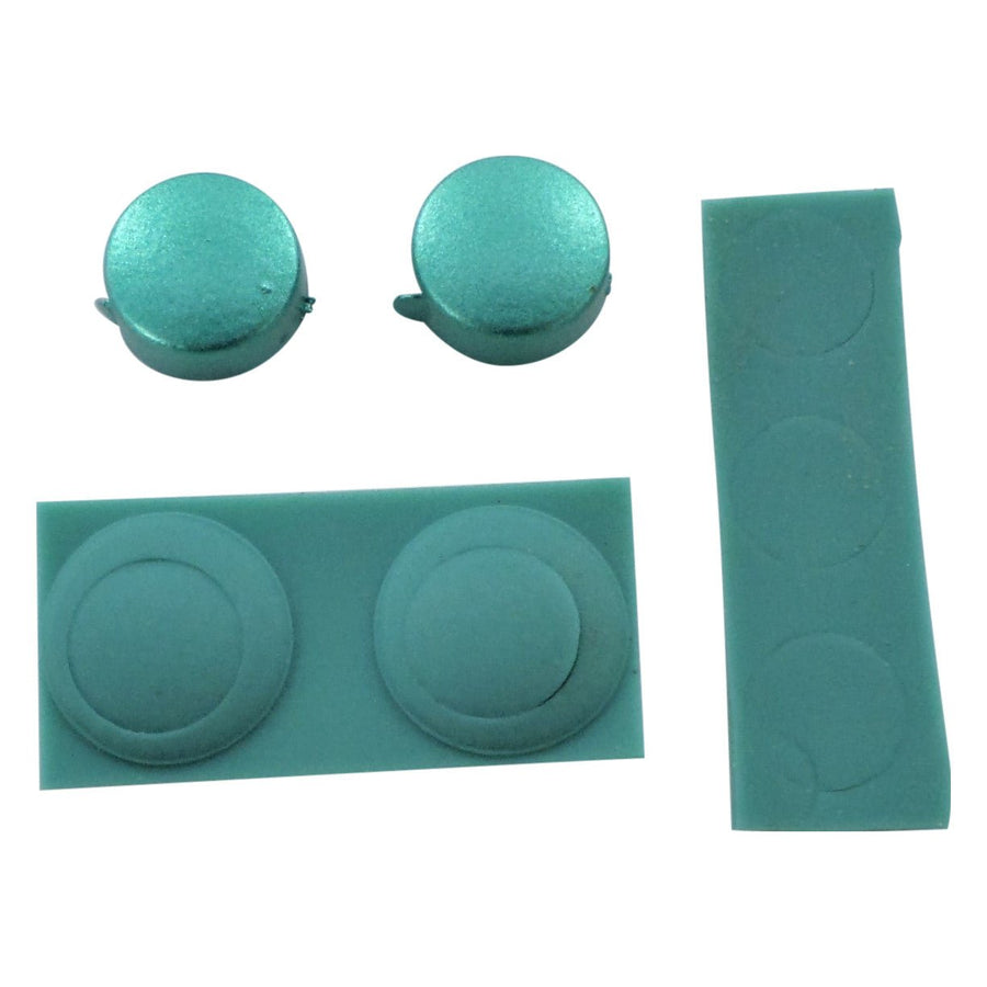 Feet & screw cover set for Game Boy Advance SP Nintendo console rubber silicone replacement - Green | ZedLabz - 1