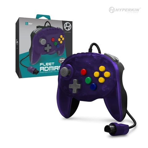 Fleet Admiral premium wired mini controller for Nintendo 64 [N64] - Violet purple | Hyperkin - 1