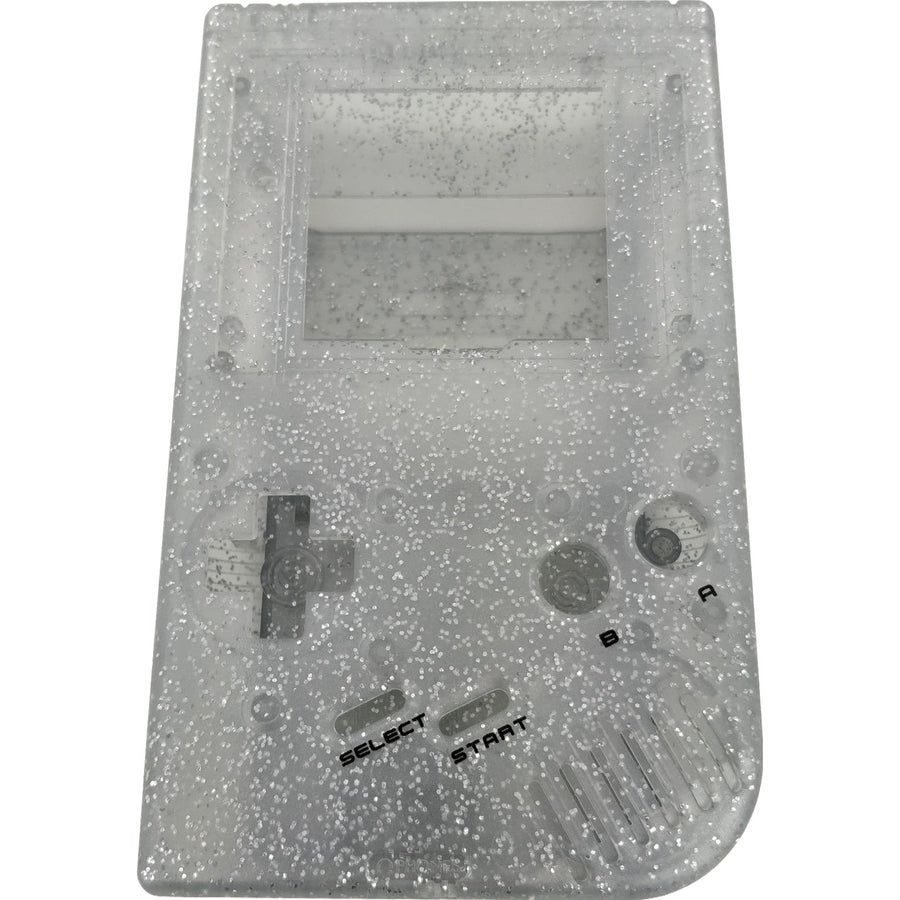 Front & Back Housing Shell For Nintendo Game Boy DMG - 01 Original Console - Clear Glittery Silver | Retro Modding - 1