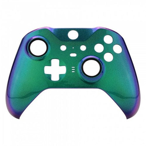 Front housing shell kit for Xbox One Elite controller model 1797 replacement - Chameleon Green & Purple | ZedLabz - 1