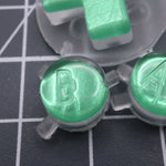 Hand cast custom resin buttons for Nintendo Game Boy Color (GBC CGB) - Chrome Green | Lab Fifteen Co