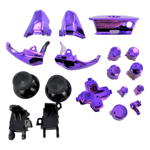 Full button set for Microsoft Xbox One 1537 model Controller replacement - Chrome Purple | ZedLabz - 1