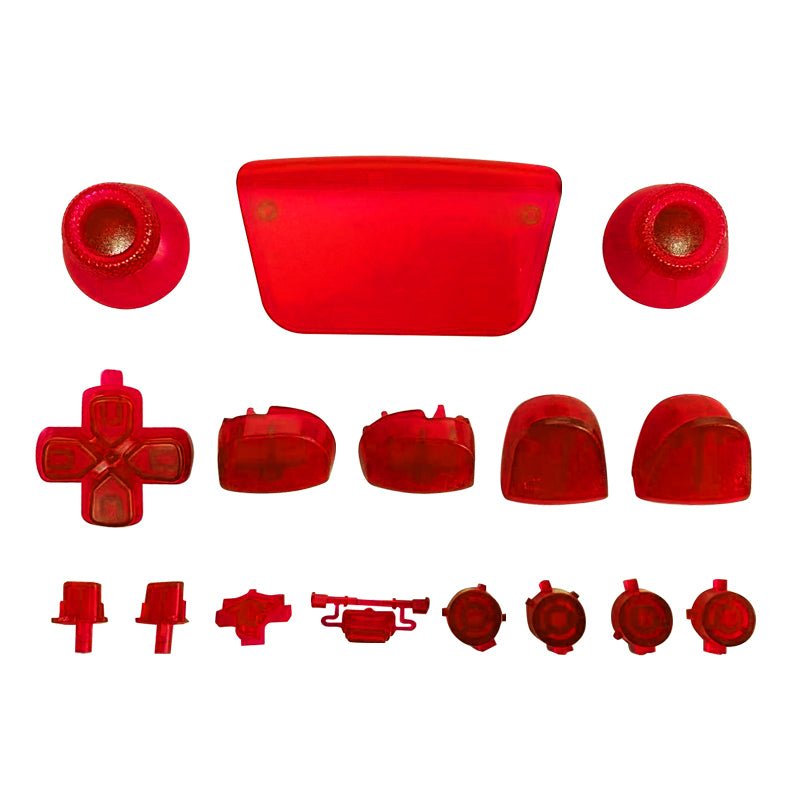 Full Button Set For Sony PS5 Controllers - Clear Red | ZedLabz - 1